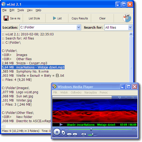 Screenshot for wList 2.1.0